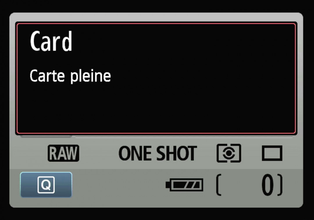 Carte mémoire pleine