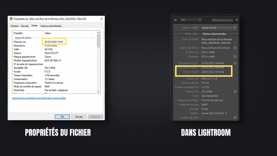 Les EXIFs d'une photo