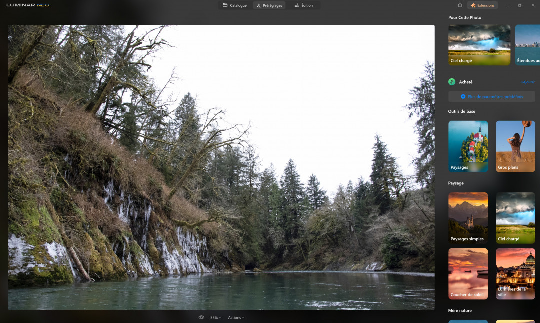 Luminar Neo : Pré réglages