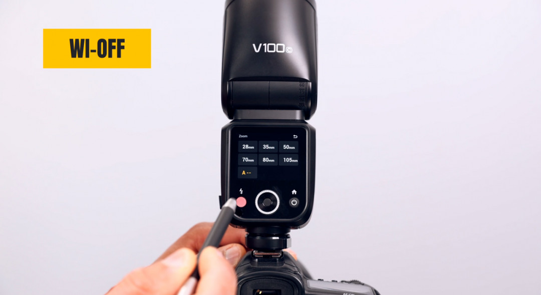 Godox V100 réglage du zoom